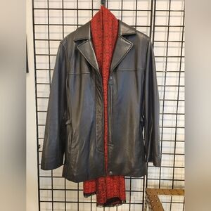 Liz Claiborne Black Leather Jacket L Ultra Soft Exc Comfort Fit Retro Y2K Nice!